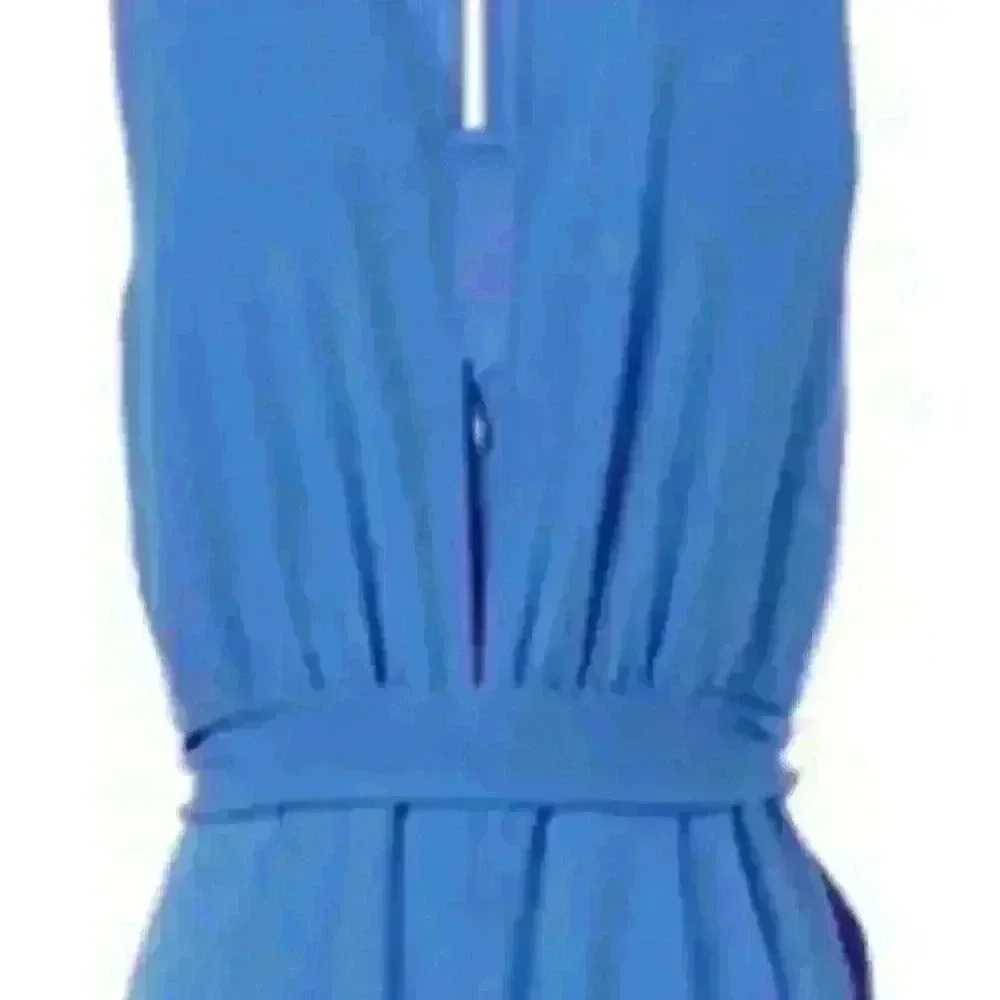 Nine West Blue Sleeveless Jumpsuit with Cropped Wide-Leg - Picture 3 of 3